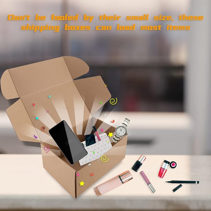 9"x6"x4"Shipping Boxes,20Pcs khaki Corrugated Cardboard Boxes. | Come with 20 Thank You Stickers,Suitable E-Commerce Packaging, Shipping Packaging etc.