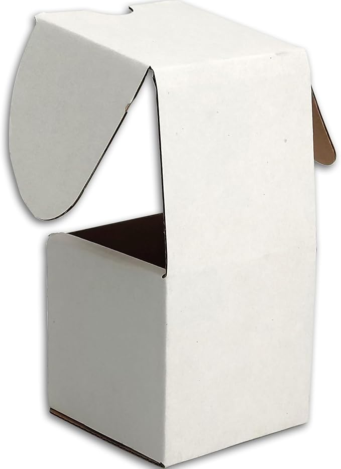 3x3x3 Shipping Boxes Set of 50, White Mailer Corrugated Cardboard Box | for Packaging, Literature, Packing, Mailing, Storage, Small Business, Moving, Gift, Supplies, Quick Fold, Tab Locking