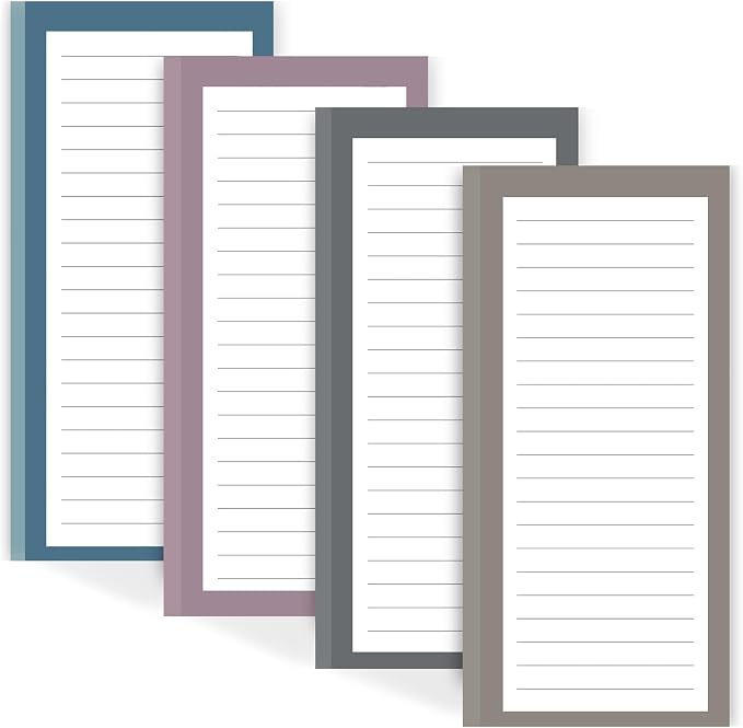 Utron 4 Pack Magnetic Notepads for Refrigerator, 50 Pages/BookGrocery List Magnet Pad for Fridge, Design Magnetic Grocery List Pad for Fridge, Grocery List Notepad, To-Do Memos, List