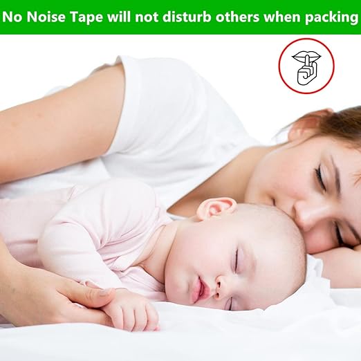 COSIMIXO 12-Pack No Noise Silent Packing Tape 2.4mil x 1.88" x55Yards,Industrial Heavy Duty Noiseless Packaging Tape for Quiet Packing Shipping Moving and Storage