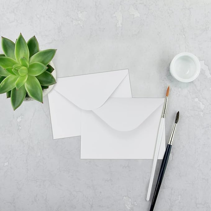 100 Pack 4x6 Envelopes for Invitations, White Envelopes, Card Envelope, Used for Graduation, Wedding, Baby Shower