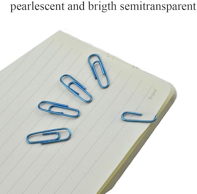 HAHIYO Paper Clips Large 1.3 inches (33mm) Length Blue Paperclips Vinyl Coated Prevent Scratching Tearing The Pages Sturdy for Bookmark Organize Home Office School 120 Pack