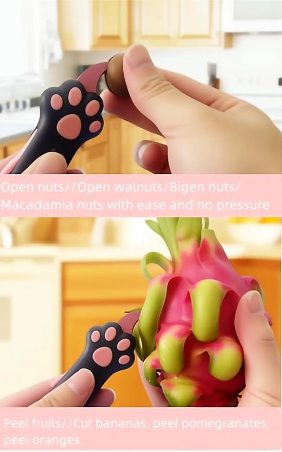 Cat Paw Box Cutter, 2026 New Retractable Cat Claw Knife Cute Cat Box Paper Cutter，Portable Cat Retractable Knife (Red)