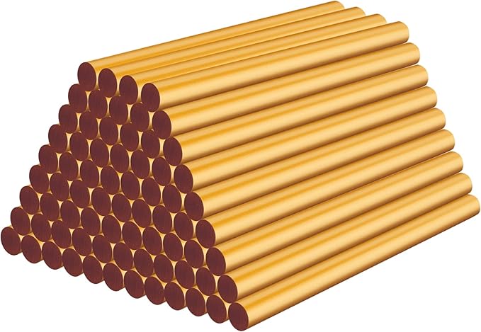 Metallic Gold Hot Glue Sticks, 72pcs 3.93 x 0.27 in Waxing Glue Sticks Colored, Mini Adhesive EVA Sticks for Stamp Home Repair DIY Art Projects Bonding Woods Glass Paper Plastic Decoration