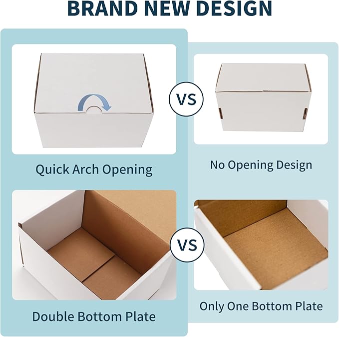 WIFTREY 8x6x4 Shipping Boxes 20 Pack for Small Business, White Corrugated Cardboard Mailer Boxes, Small Mailing Gift Boxes for Packaging