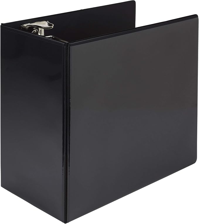 Samsill Durable 6 inch 3 Ring Binder, Locking D Ring 100% Recycled Chipboard, Black, Pallet of 120 Binders in 20 Cartons