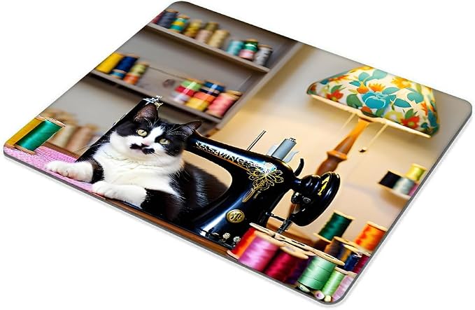 Sewing Machine and cat Mouse pad Customized Mousepad Non-Slip Rubber Base Mouse Pads for Computers Laptop Office Desk Accessories Mouse pad