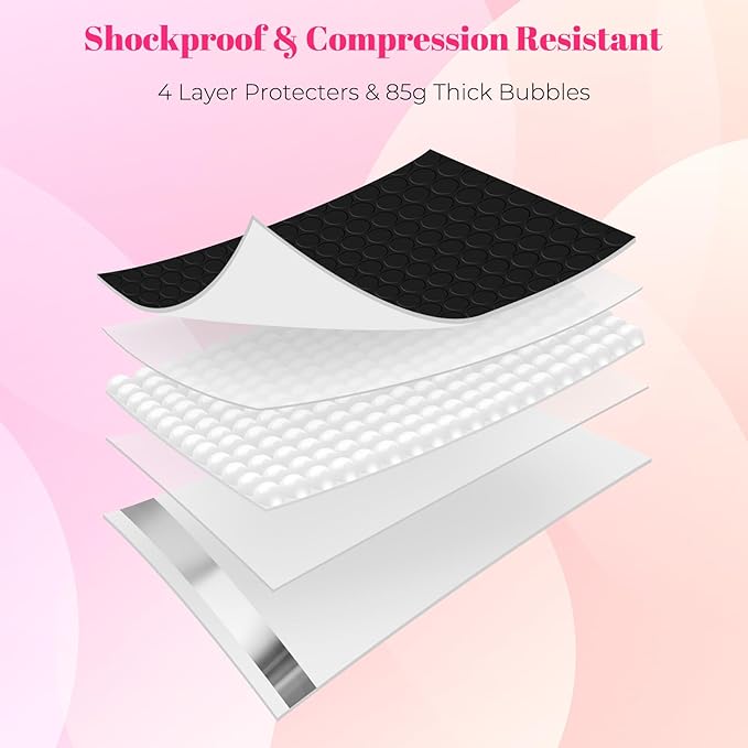 Metronic Bubble Mailer 10x13" Black 40 Pack, Poly Padded Envelopes Waterproof Shipping Bags for Clothing, Self Seal Cushioning Mailers for Shipping Books, Jewelry, Makeup Supplies
