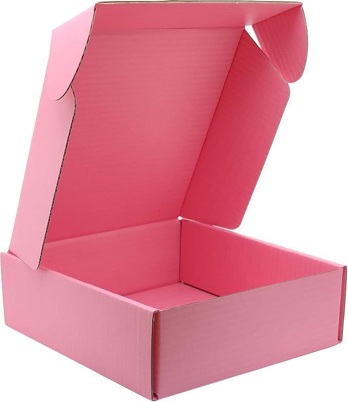6x6x2 Shipping Boxes Set of 50, Pink Mailer Corrugated Cardboard Box | for Packaging, Literature, Packing, Mailing, Storage, Small Business, Moving, Gift, Supplies, Quick Fold, Tab Locking