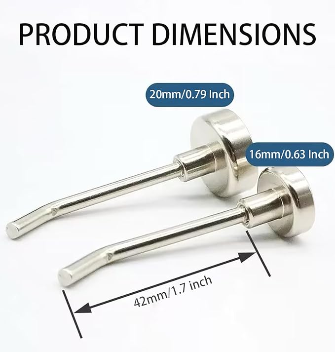Strong Magnetic Hooks, 10 Pcs, 2.2 Inch Long, Silver, SS Magnet Hooks for Hanging Strong, Buttom - 0.79 Inch, Refrigerator, Kitchen, Whiteboard, Towel, Grill, Fridge, Garage