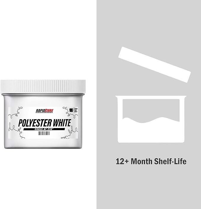 Rapid Cure® Screen Printing Ink Polyester White (8oz.) - Plastisol Ink for Screen Printing, Fast Curing Fabric Paint - Screen Print Direct®, USA Made