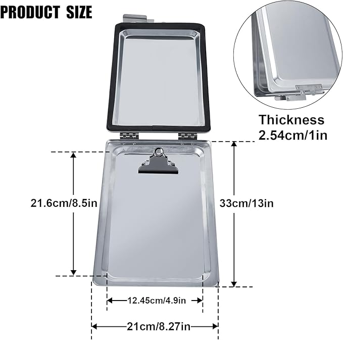 Truck and Trailer Aluminum Manifest Holder Waterproof Box with Stainless Steel Hinges and Latch, Document Holder Kit (2)