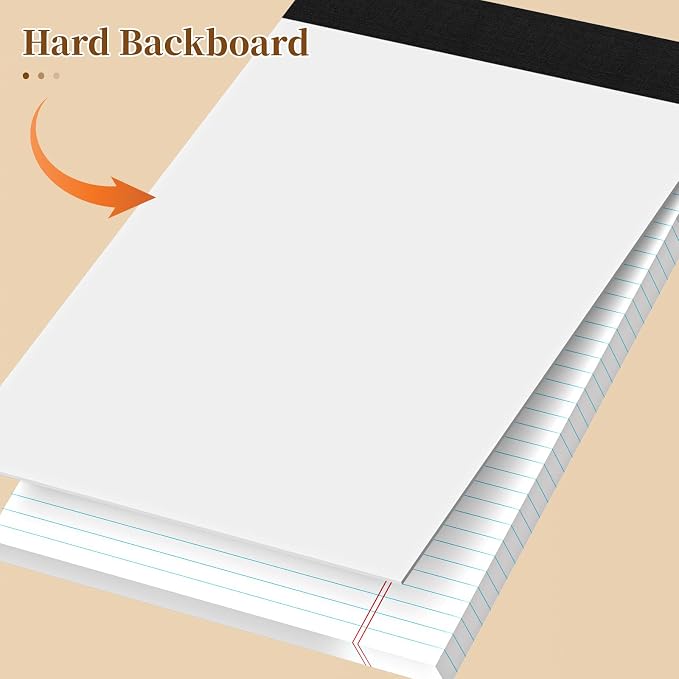 AILZFEI 300 Sheets Legal Pads 8.5 x 11 College Ruled 6-Pack White Paper Note Pad Narrow Ruled 50 Sheets per Notepad Perforated Writing Pad Sturdy Back 8x11 Legal Pads Pads of Paper