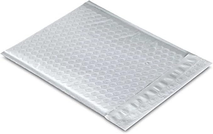 5 Poly Bubble Mailers 10.5X16 Inches Padded Envelope Mailer Waterproof Pack of 100 , White