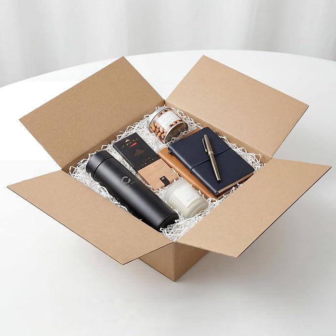 Hoikwo 12x12x4 Thin Shipping Boxes Set of 15 | Brown Corrugated Cardboard Box for Small Business for Packaging Mailing