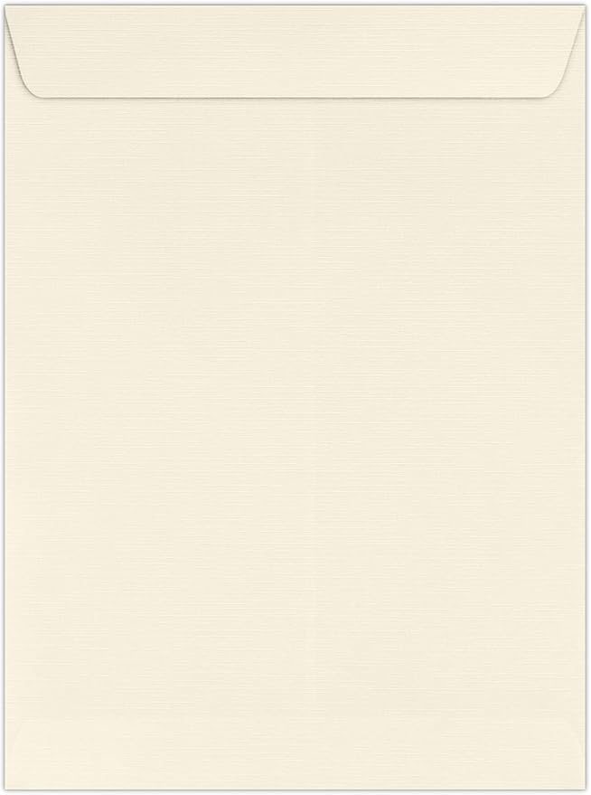 LUXPaper 9 x 12 Open End Envelopes | Peel & Press | Natural Linen | 80lb. Text | 1,000 Qty