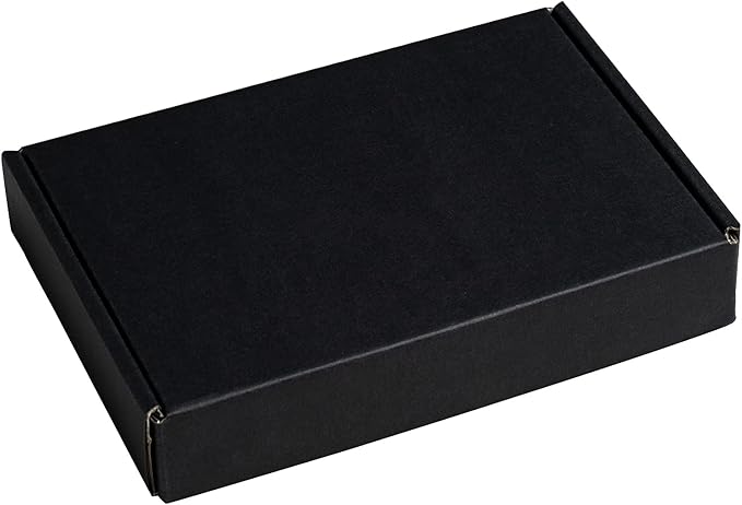RUSPEPA Recyclable Corrugated Box Mailers - 6" x 4" x 1" - Cardboard Box Perfect for Shipping Small Mobile Phone Case - 50 Pack - Black