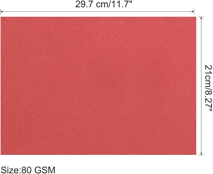 MECCANIXITY 50 Sheets Colored Copy Paper 8.3 x 11.7Inch Printer Paper 80gsm Bright Red for Office Printing, Document Copying, Invitations, Forms, Art Projects