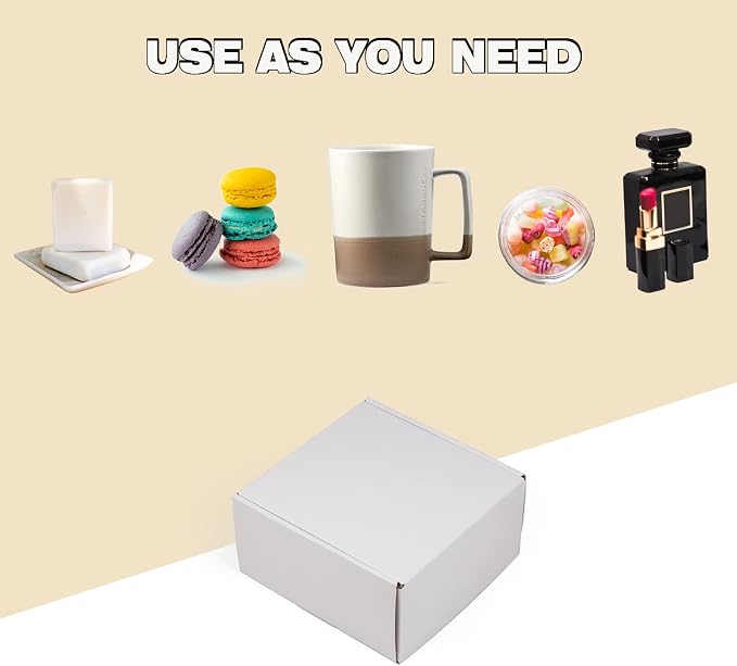 8x8x4 Inches Shipping Boxes Pack of 25, White Corrugated Cardboard Boxes for Small Bussiness