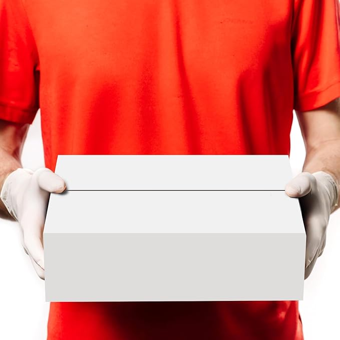 Hoikwo 8x8x3 Shipping Boxes Set of 25, White Corrugated Cardboard Box for Small Business for Packaging Mailing