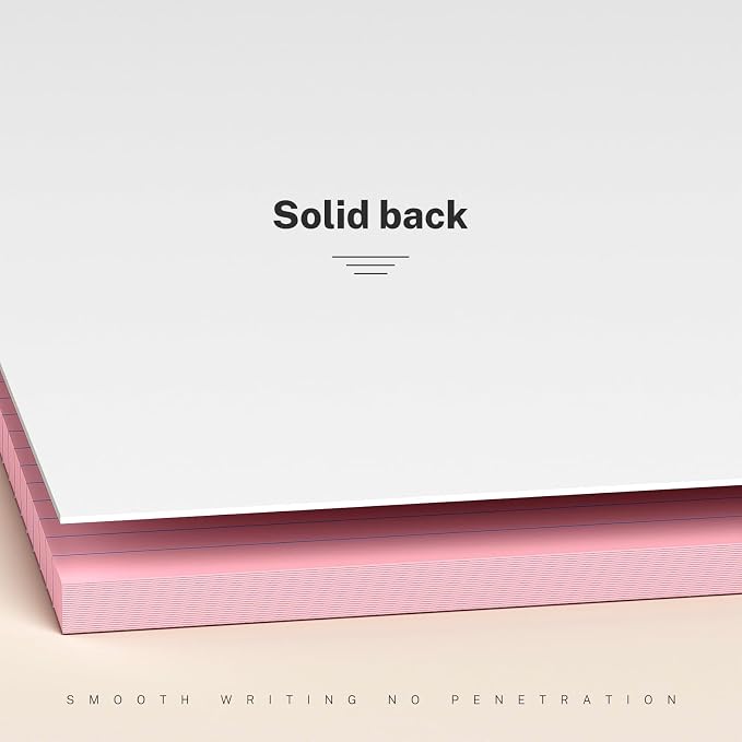 AILZFEI 8.5 x 11 Inch Pink Legal Pads, 6-Pack College Ruled Paper Note Pads Narrow Ruled Notepad Perforated Writing Pad 8.5x11 Pads of Paper 300 Sheets