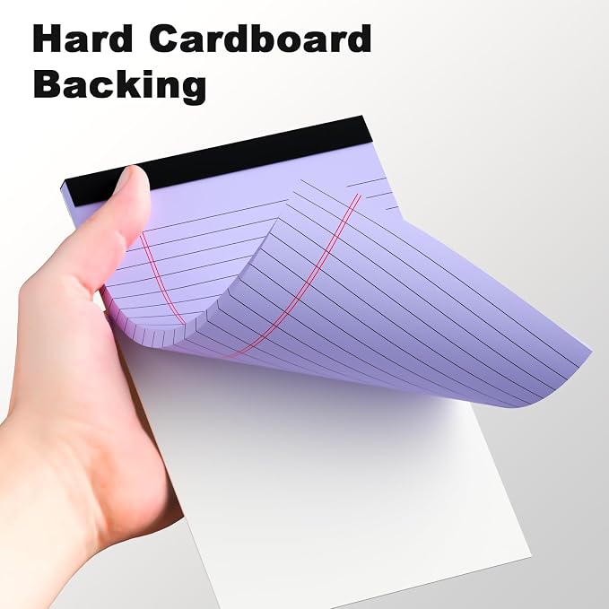 AILZFEI Pink Purple Small Legal Pad 5 x 8 College Ruled Color Legal Pads Paper Notepads 6 Pack Sturdy Back Writing Pads 5 x 8 Note Pads Perforated Narrow Ruled Pads of Paper