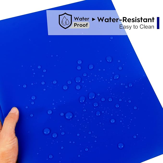 72-Pack Plastic Folders with Pockets and Prongs,2-Pocket Folders with 3 Fasteners, Holds 8-1/2" x 11" Paper for School/Office/Home, Blue