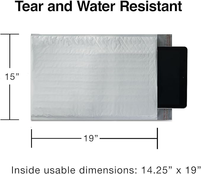Staples Peel & Seal Bubble Mailers, #7 Size, 14.25” x 19”, Extra‑Large Cushioned Envelopes — 8/Pack