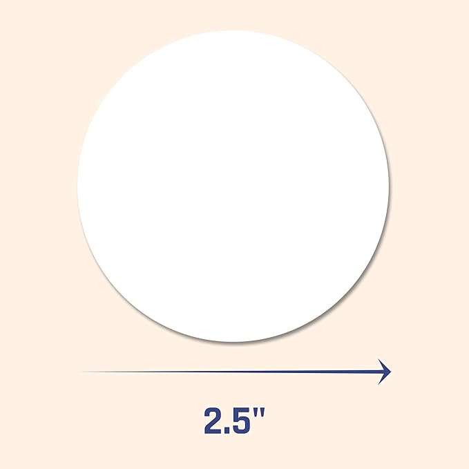 2.5" Round Matte White Sticker Label, Laser/Inkjet Printing - Letter Size, 200 Sheets