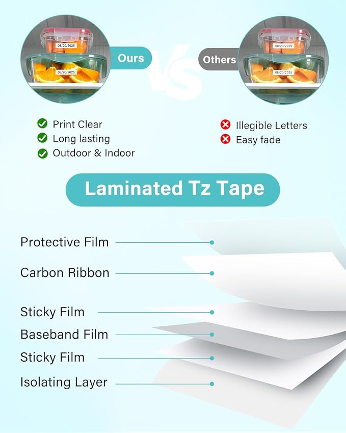 12mm 0.47" Laminated White Tape Replacement for Brother P-Touch Label Tape | Colorty 6-Pack TZe-231 Label Maker Tape 1/2" Compatible with Ptouch PTD220 PTD210 PTH110 PTD200 PTD400 PT-1280 PT-1880