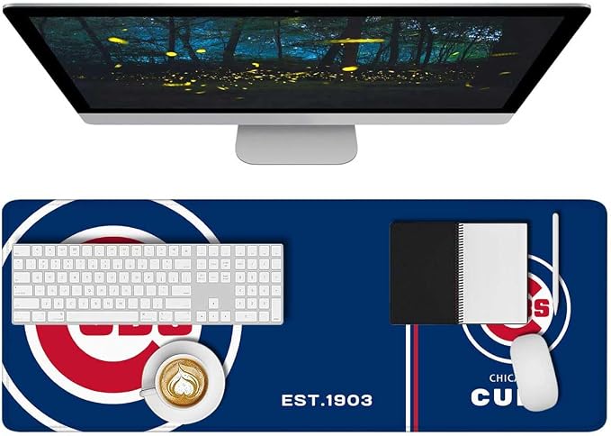 Baseball Mouse Pad Extended Large Gaming Desk Pad 31.5 x 11.8 Inch, XL Mousepad Topographic Mouse Pad with Anti-Slip Rubber Base for Chicago Home Office