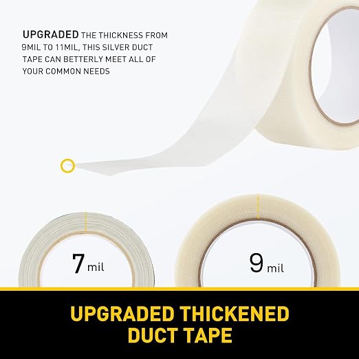 Lichamp 6 Rolls Clear Duct Tapes Heavy Duty, 2 inches x 25 Yards | Waterproof, No Residue, for Packaging Sealing Repairing Tying DIY Commercial Use