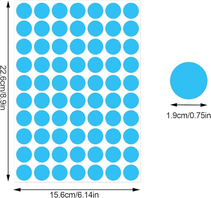 3500 Pieces Dot Stickers, 3/4 inch Black Coding Labels Circle, Circle Stickers, Price Stickers, Dot Stickers for Office Classroom Student（Light Blue）