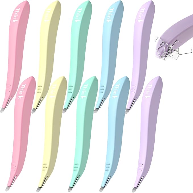 ThinkLearn Magnetic Staple Remover 10 Pack, Pen-Shaped Staple Puller | Quick and Effortless Staple Removal, Magnetic Pickup Grabs Staples, for School & Home Office