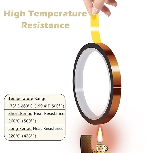 HTVRONT Heat Resistant Tape - 2 Rolls 10mm X 33m Heat Transfer Tape, Sublimation Tape No Residue Heat Press Tape for Sublimation, Heat Press, HTV Heat Tape(Brown)
