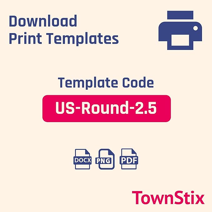 2.5" Round Matte White Sticker Label, Laser/Inkjet Printing - Letter Size, 30 Sheets