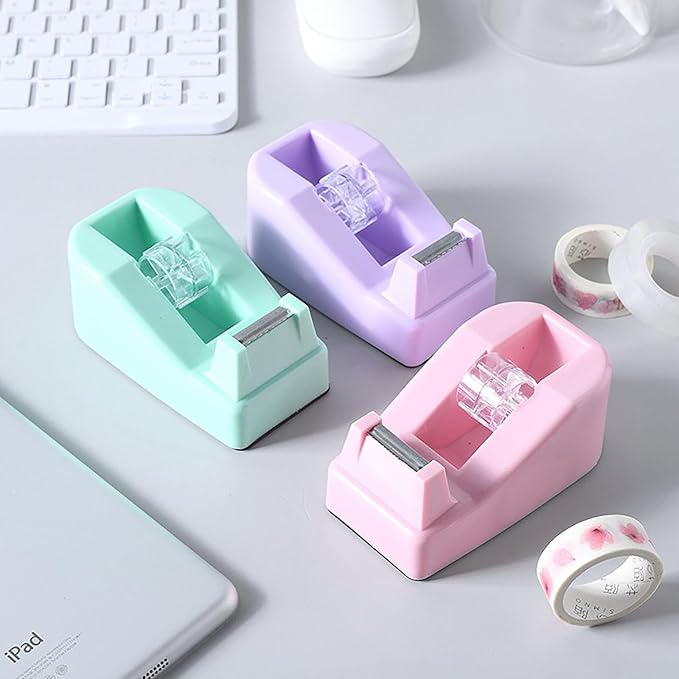 Small Tape Dispenser, Pink Tape Cutter for Less Than 0.8 Inch Wide Tape Durable and Not Easily Broken for Household and Work (Pink)