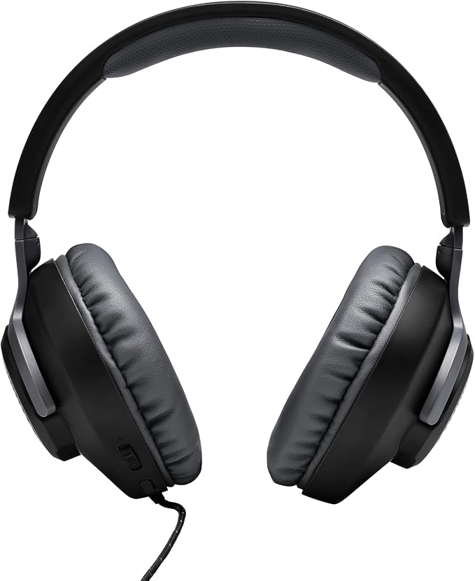 JBL Quantum 100 - Wired Over-Ear Gaming Headphones - Black, Large | Be at the center of the game with JBL QuantumSOUND Signature, Play even longer in memory foam comfort