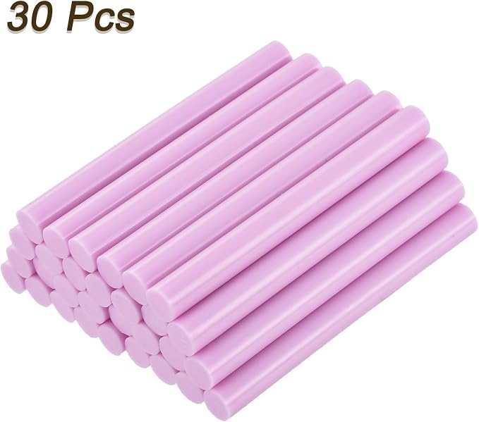 uxcell 30pcs Mini Hot Glue Gun Sticks 4-inch x 0.43-inch High Sticky Large Hot Glue Sticks for Glue Gun, Light Pink
