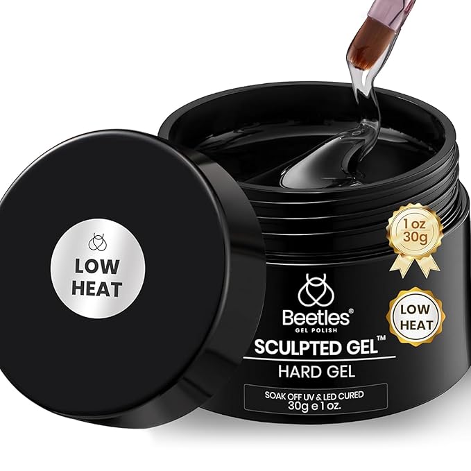 Beetles Low Heat Hard Gel-Mint Sheer Clear 1 oz 9 in 1 Nail Extension,Sculpting,Building Apex for Salon Professionals, Clear Builder Nail Gel, UV & LED Lamp Cured Needed