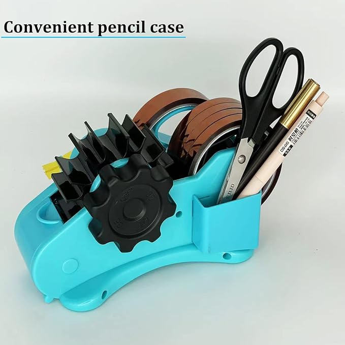 Blue Heat Tape Dispenser Sublimation - Multiple Roll Cut Heat Tape Dispenser to PreCut Heat Transfer Tape Heat Resistant Tape, Semi-Automatic Tape Dispenser 3" & 1" Core for Scotch Tapes
