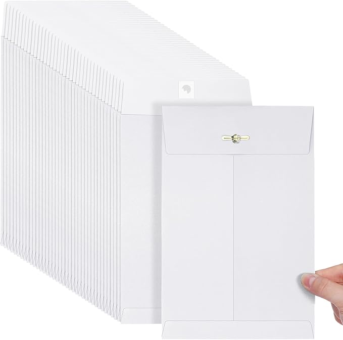 Teling 50 Pcs Manilla Clasp Envelopes Kraft Closure | Metal Clasp Secure Closure, Reinforced Flap, Small Catalog for Documents Mailing Files, Office School Business Home