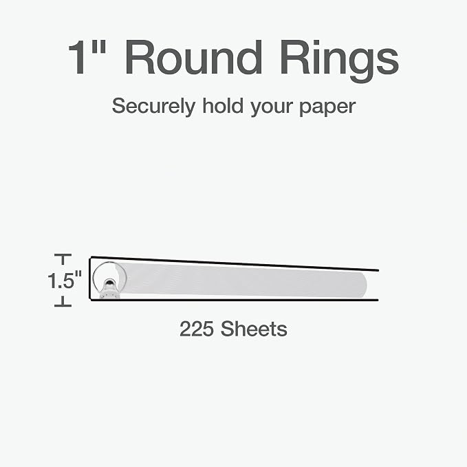 Oxford Mini View Binders, 1" Round Rings, Small Binders for School or Office, Holds A5 Size Paper, 2 Clear Pockets, PVC-Free, Non-Stick, 5.5 x 8.5 inches, Holds 225 Sheets, Blue, 2 Pack (1017045)
