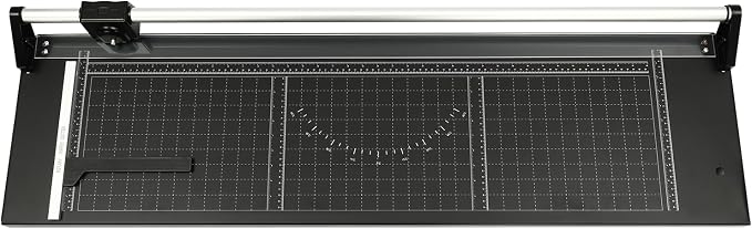 36 Inch Precision Rotary Paper Cutter, Desktop Office Paper Trimmer, Manual Straight Paper Trimmer with Roller Cutter Head and Round Blade for Photos, Cards, Decals