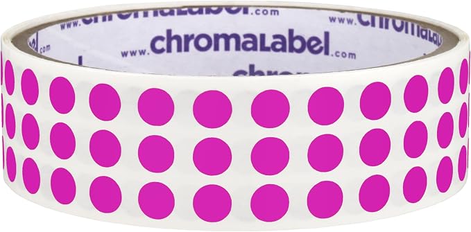 Fluorescent Purple Dots, 1/4 Inch, 1000/Roll | Writable Fluorescent Matte Purple Circle Labels for Offices, Retail and Classrooms. Made in USA