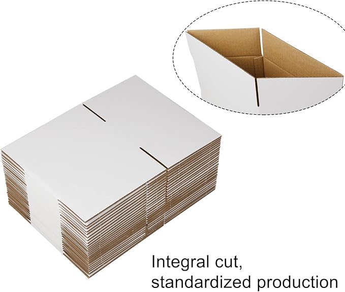 White Shipping Boxes 8x6x4 Inches Small Corrugated Cardboard Boxes, 25 Pack