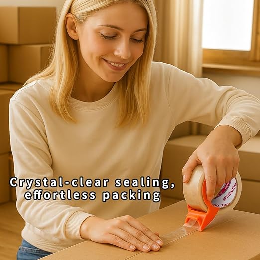 Heavy Duty Packing Tape for Shipping, Scotch Tape,Total 390Y, 1.88 inch x 65 Yards,6 Pack Clear Packing Tape, Scotch Packaging Tape with Dispenser
