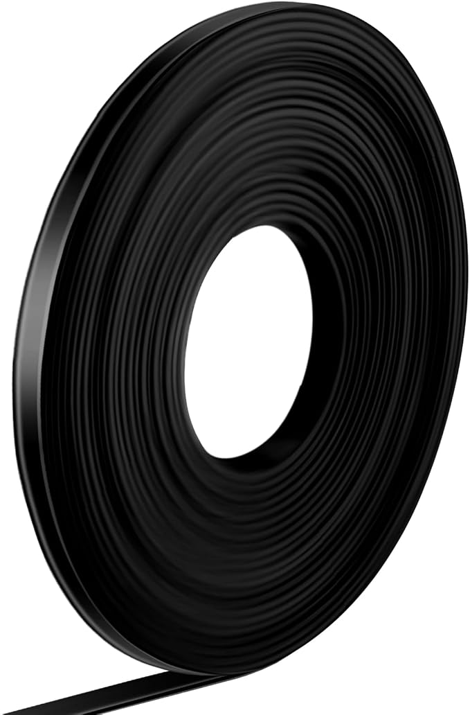 Tellegloww Black Magnetic Tape Roll Thin Strips, 1/4 inch x 20 feet Magnetic Board Dividers Whiteboard Graphic Decorative Tape Marking Line for Classroom Office Art Accessories
