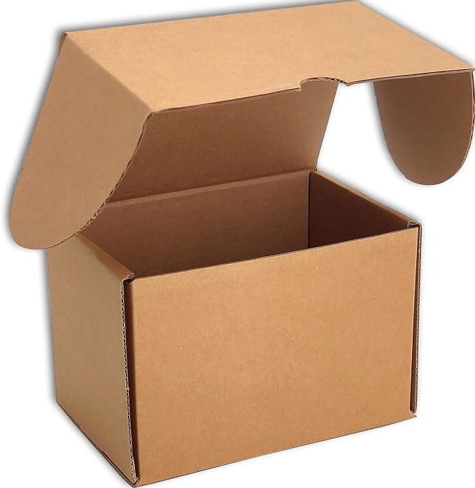 6x4x4 Shipping Boxes Set of 50, Brown Mailer Corrugated Cardboard Box | for Packaging, Literature, Packing, Mailing, Storage, Small Business, Moving, Gift, Supplies, Quick Fold, Tab Locking