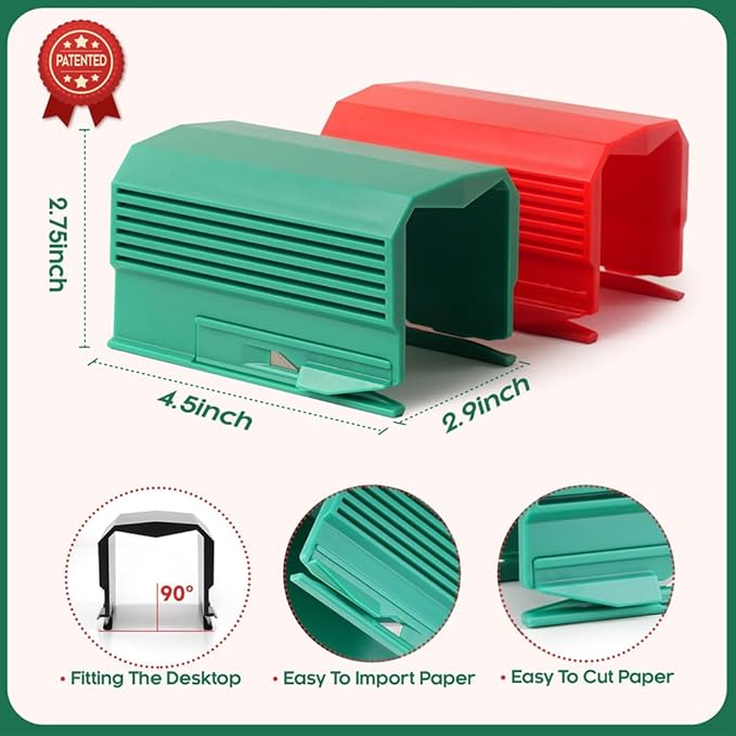 2PC Wrapping Paper Cutter Christmas Paper Roll Cutters Paper Cutter Slider Tool Set Christmas Gift Packing Wrapping Cutting Supplies for Crafting Birthday Gifts Wrap Rolls (1PC RED & 1PC Green)
